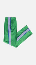 Load image into Gallery viewer, Green Track Pants blue ribbon creme stripes