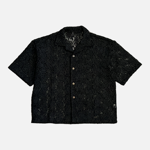 Rose Lace Black Button Shirt